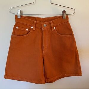 Vintage Levi’s Orange Rust Shorts High Waist Mom Shorts 24/25